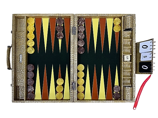 ArtGammon Saffroon Alligator Backgammon Board