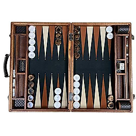 Abacus Backgammon Set Sapelli Wood
