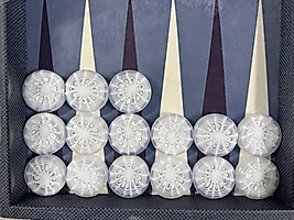 White Polyester Backgammon Checkers 10mmx44.5mm