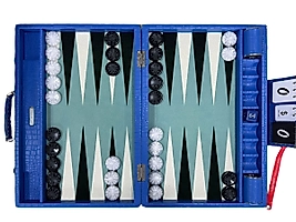 ArtGammon Blue Croco Backgammon Board