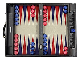 ArtGammon Gray Textile Look&10mm Checkers