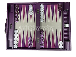 Purple Travel Size Backgammon Set