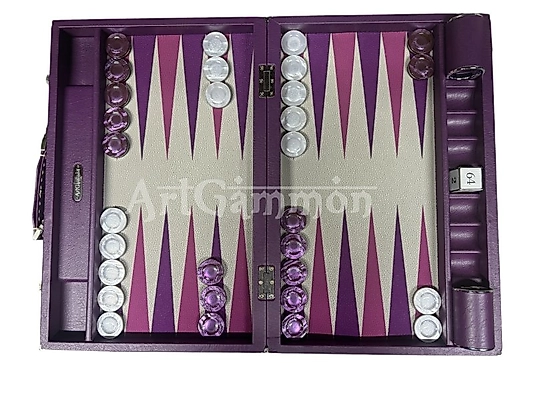 Purple Travel Size Backgammon Set