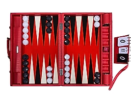 ArtGammon Scarlet Red Croco Backgammon Board