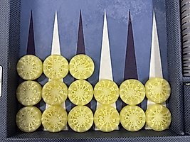 Polyester Backgammon Checkers 10mmx44.5mm Yellow