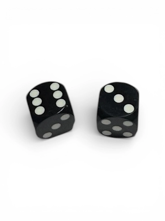 Black Opaque Backgammon Precision Dice
