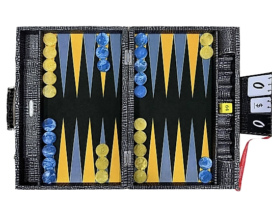 ArtGammon Black Alligator Backgammon Board