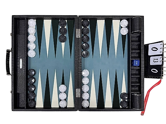 ArtGammon Black Croco Backgammon Board