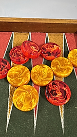 Catalin&Bakelite Backgammon Checkers 10mmx44.5mm