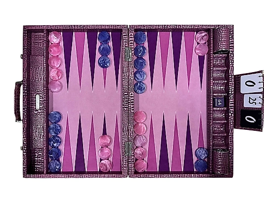 ArtGammon Pink Alligator Backgammon Board