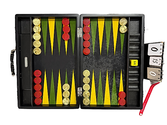 ArtGammon Beech wood Travel Backgammon Set Black