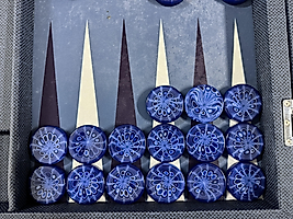 Polyester Backgammon Checkers 10mmx44.5mm Navy Blue