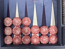 Polyester Backgammon Checkers 10mmx44.5mm Pink