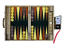 ArtGammon Saffroon Alligator Backgammon Board