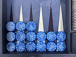 Polyester Backgammon Checkers 10mmx44.5mm Blue
