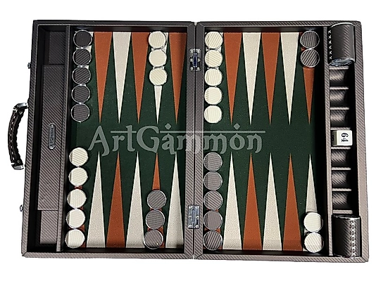 ArtGammon Chocolate Color Carbon Fiber Backgammon Board