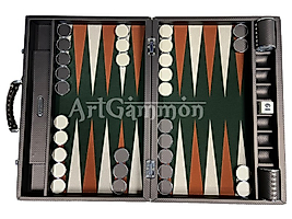 ArtGammon Chocolate Color Carbon Fiber Backgammon Board
