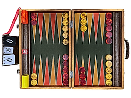 Bespoke Teak Wood Bacgammon Set Replaceable Surface