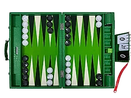 ArtGammon Green Croco Backgammon Board