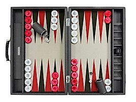 ArtGammon Gray Textile Look with 11mm checkers