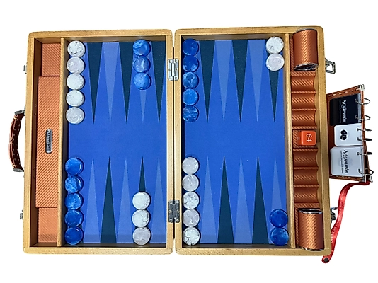 ArtGammon Naturel Beechwood Buddy Backgammon Board Removeable Surface