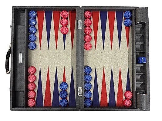 ArtGammon Gray Textile Look&10mm Checkers