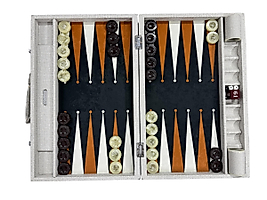 Artgammon White Textile look Backgammon Board