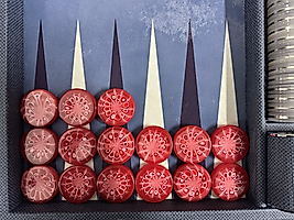Polyester Backgammon Checkers 10mmx44.5mm Red