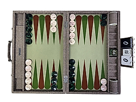 ArtGammon Cream Textile Look with 11.5mm BAKELITE checkers