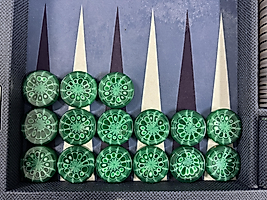 Polyester Backgammon Checkers 10mmx44.5mm Green