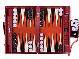 ArtGammon Red Croco Backgammon Board