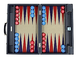 ArtGammon Blue Textile Look with 10mm checkers