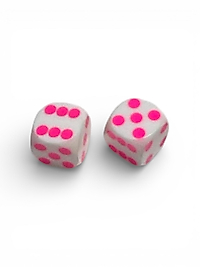 White Opaque Backgammon Precision Dice Pink Pip