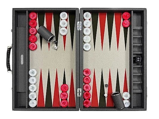 ArtGammon Gray Textile Look with 11mm checkers