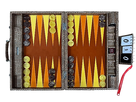 ArtGammon Camel Brown Alligator Backgammon Board