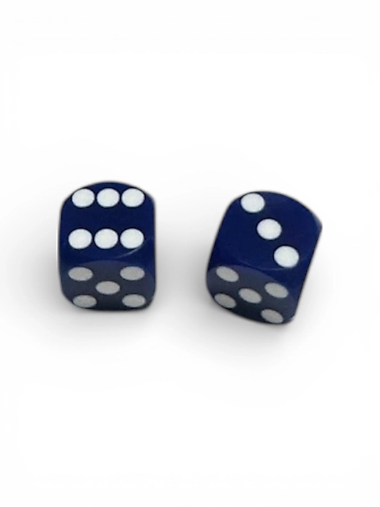 Dark Blue Opaque Backgammon Precision Dice