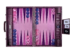 ArtGammon Pink Alligator Backgammon Board