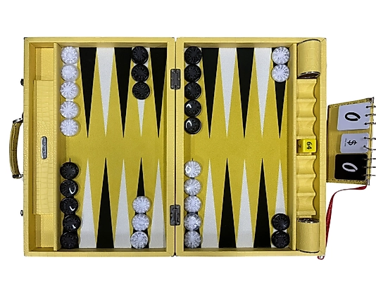 ArtGammon Yellow Croco Backgammon Board