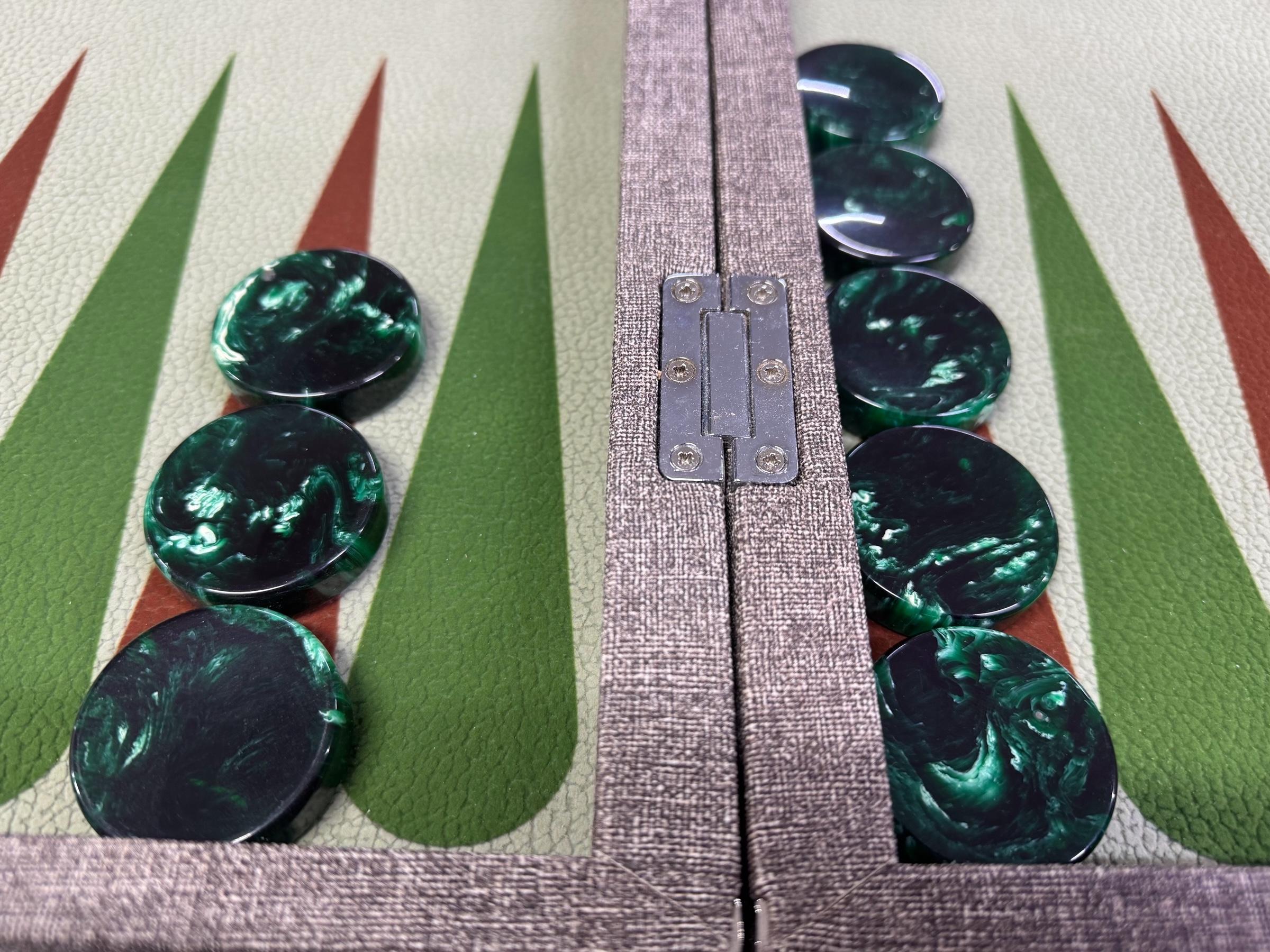 ArtGammon Cream Textile Look with 11.5mm BAKELITE checkers